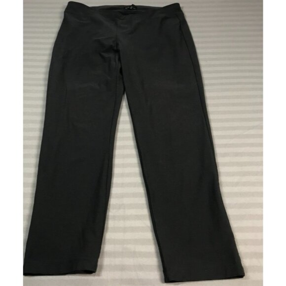 Eileen Fisher Pants Womens Large Black Stretch Straight Leg Casual Trousers - Picture 1 of 9